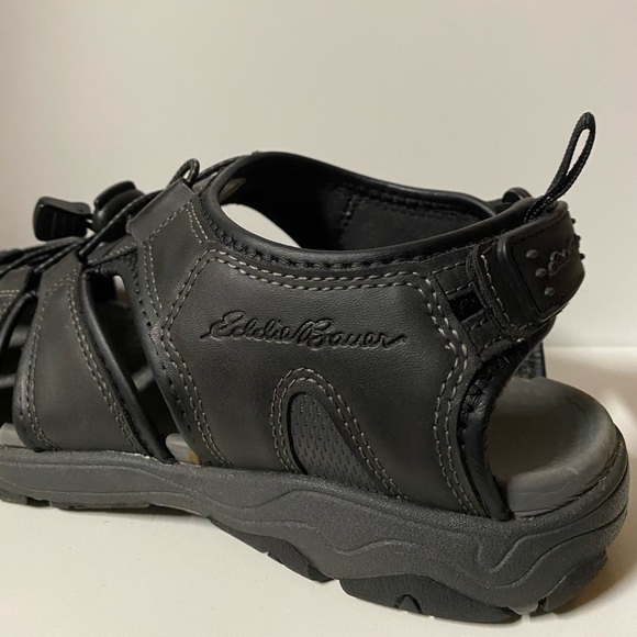 Eddie Bauer Meridian Men's 9 Bump Toe Fisherman Sandals Black Outdoor Shoes - Picture 6 of 12